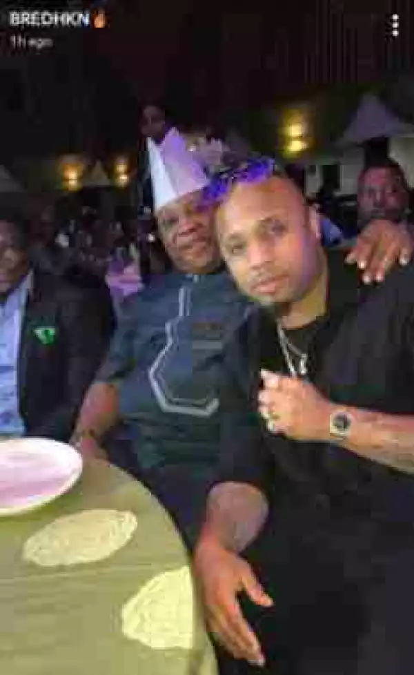 B-red Poses With His Father Sen. Ademola Adeleke At An Event (Photos)